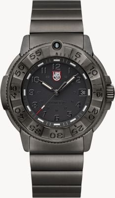 Luminox Navy SEAL Foundation 3200 Series (43mm) Black Dial / IP Gun Stainless Steel Bracelet XS.3228.NSF