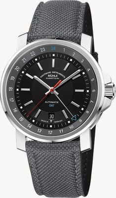 Mühle Glashütte Zegarek 29er big gmt automatyczny (42,4mm) czarna tarcza / szary pasek płócienny M1-25-93-CB-V