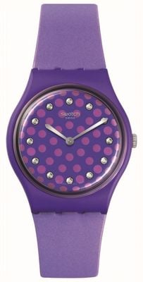 Swatch Bioceramiczny idealny fioletowo-fioletowy silikonowy zegarek SO31V100