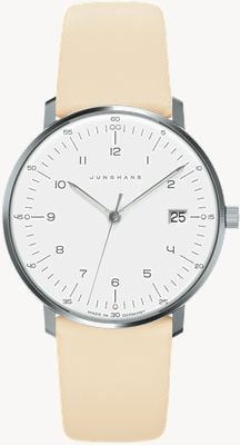 Junghans マックスビルダメン|クリームカーフスキンストラップ|サファイアクリスタル 47/4252.02