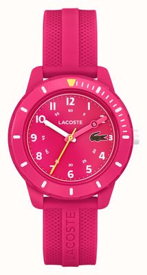 Lacoste Mini tênis (34,5 mm) mostrador rosa / pulseira de silicone rosa 2030054