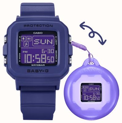 Casio Набор цифровых часов G-shock baby-g + plus series и держателя для футляра — фиолетовый BGD-10K-2ER