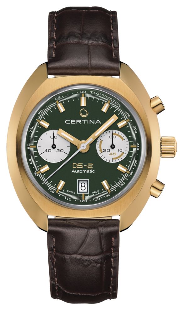 Certina Ds-2 chronographe automatique cadran vert / bracelet montre