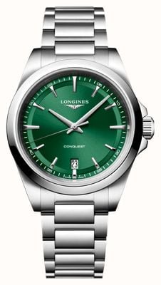 LONGINES Conquest Quartz (38mm) Sunray Green Dial / Stainless Steel Bracelet L37504096