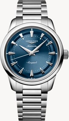 LONGINES Conquest Heritage Automatic (38mm) Blue Lacquered Dial / Stainless Steel Bracelet L16494926
