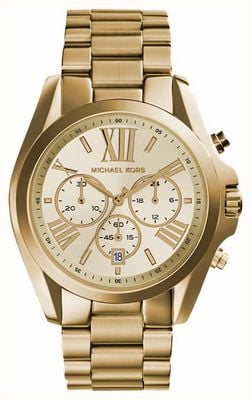 Michael Kors Damski zegarek z chronografem w złotym odcieniu bradshaw MK5605