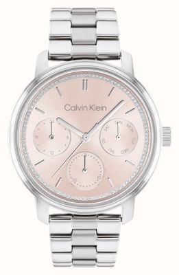Calvin Klein Dames | roze wijzerplaat | roestvrijstalen armband 25200176