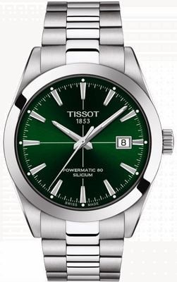 Tissot |紳士自動|パワーマティック80 |ステンレス鋼のブレスレット|緑の文字盤| T1274071109101