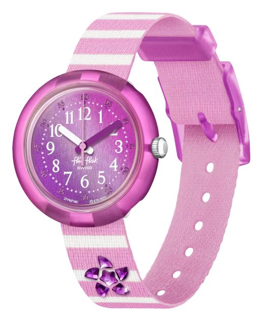 Flik Flak Ãtoile de mer brillante (32 mm), cadran violet / montre