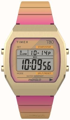 Timex Esfera digital 80 (36 mm) / correa de resina rosa TW2V74400