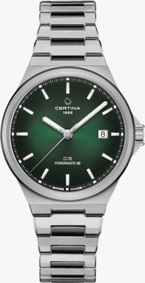 Certina DS-7 powermatic 80 (39 mm) zielona tarcza / bransoleta ze stali nierdzewnej C0434072209100