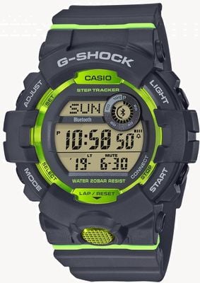 Casio Tracker de pas Bluetooth numérique gris vert G-squad GBD-800-8ER