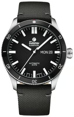 Tutima Glashütte Grand Flieger Airport Automatic (41mm) Black Dial / Black Cordura Strap 6107-05