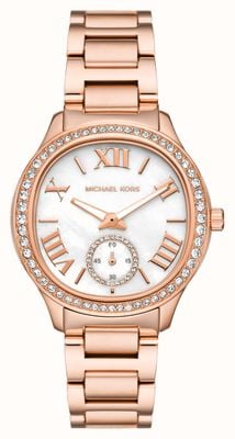 Michael Kors Women's Sage (38mm) Mother-of-Pearl Dial / Rose Gold-Tone Stainless Steel Bracelet MK4806