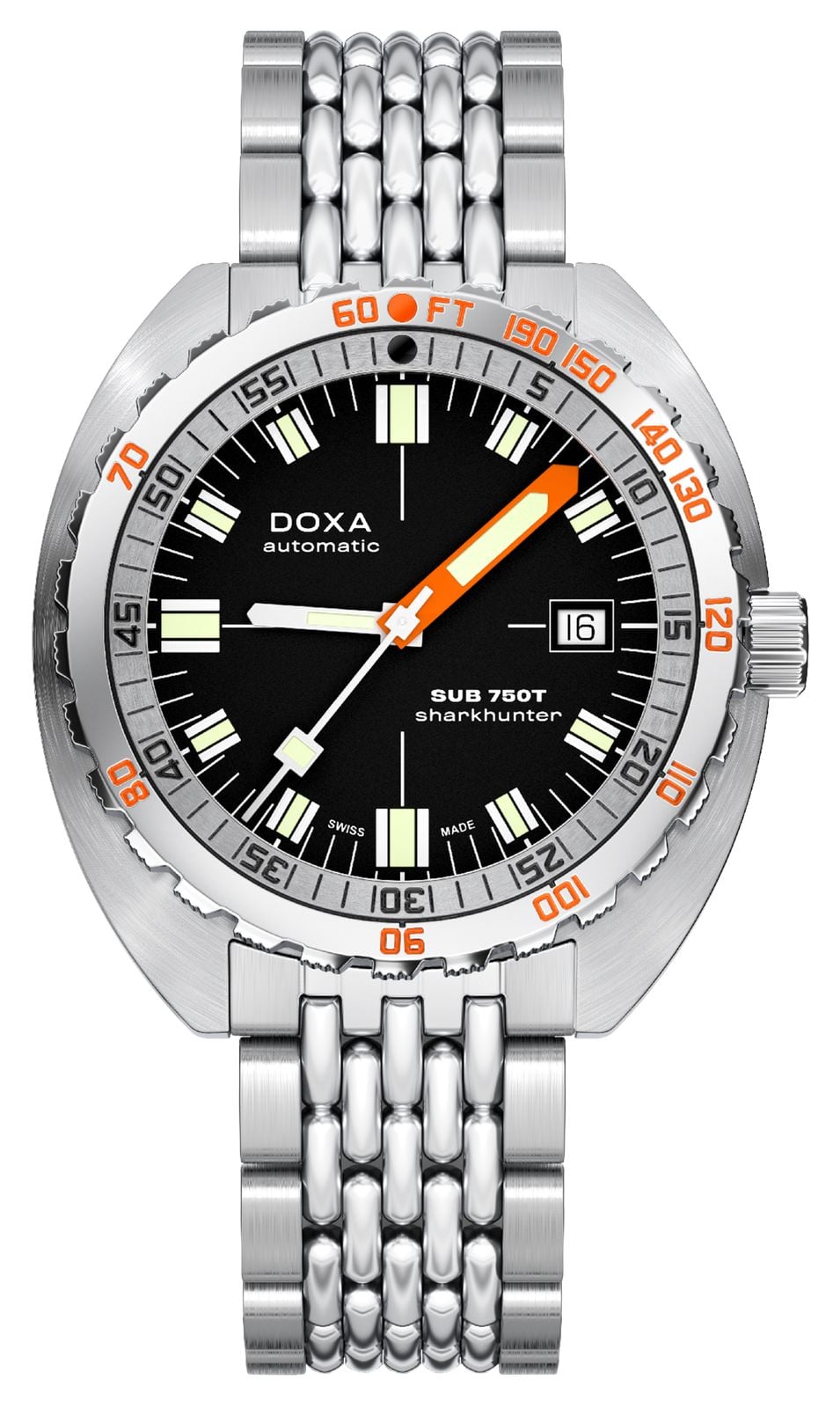 DOXA Sub 750t Sharkhunter (45 mm) cadran noir emblÃ©matique montre