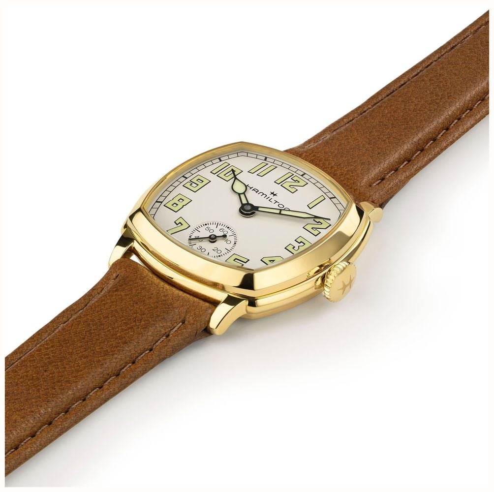 Hamilton American Classic Cushion Mechanical (30mm) Sandblasted Beige Dial / Brown Leather Strap Watch H36119520 - alternative Ansicht 4