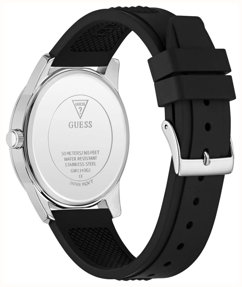 Guess Mogul Blue Sunray Dial Black Silicone Strap GW1143G1 - vista alternativa 3