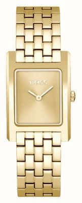 BOSS Dames lucy (22 mm) gouden wijzerplaat / goudkleurige roestvrijstalen armband 1502744