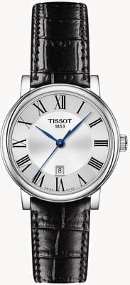 Tissot ​carson classic | zwarte leren band | zilveren wijzerplaat | T1222101603300