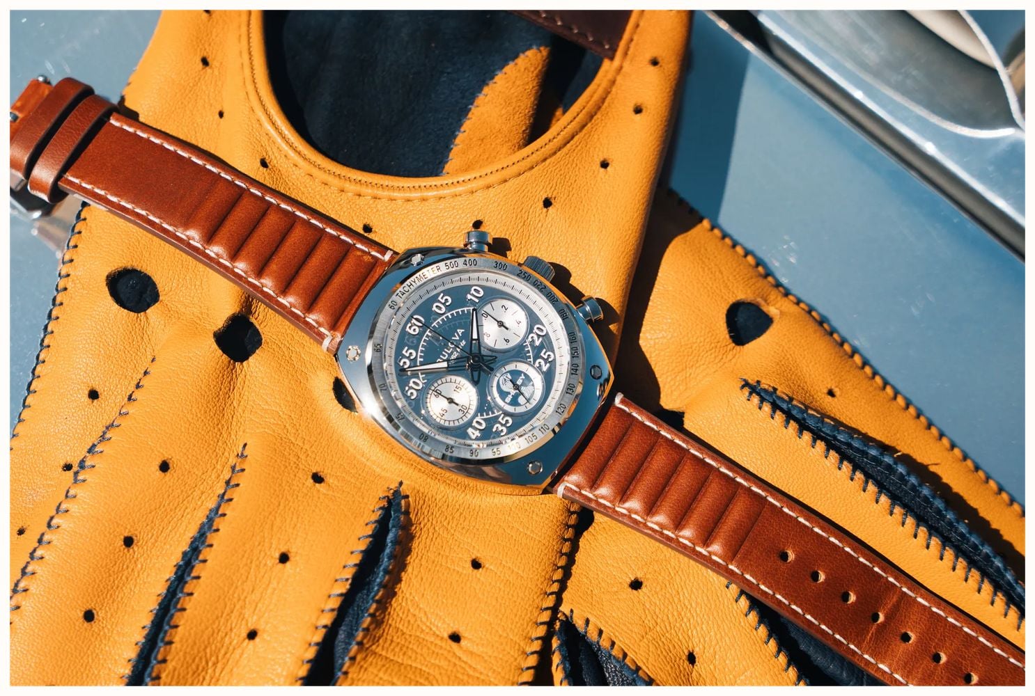 Bulova SHELBY Racer Chronograph Limited Edition (40.5mm) Silver Dial / Stainless Steel Bracelet 96K118 - alternatieve weergave 6