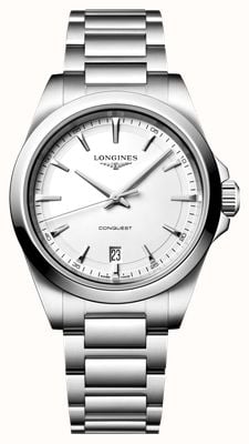LONGINES Conquest Quartz (38mm) White Sandblasted Dial / Stainless Steel Bracelet L37504126