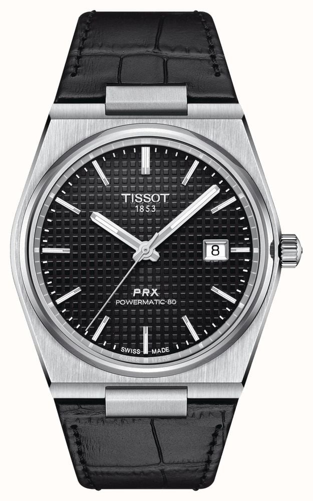 Tissot PRX 40mm Auto | Black Dial | Black Leather Strap T1374071605100 -  First Class Watches™ USA