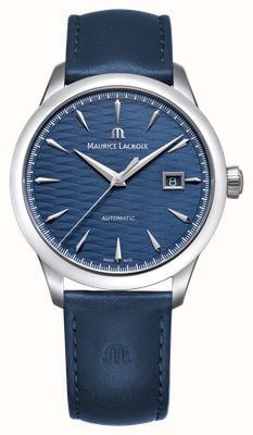 Maurice Lacroix 1975 Legacy Slim Limited Edition (40 mm) met blauwe Vague du Jura wijzerplaat en blauwe leren band. 756108-SS001-430-4