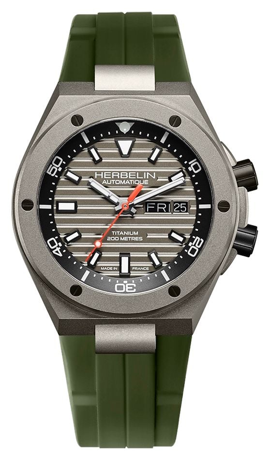 Herbelin Cap Camarat Automatic Titanium Diver 42mm Grey Watch