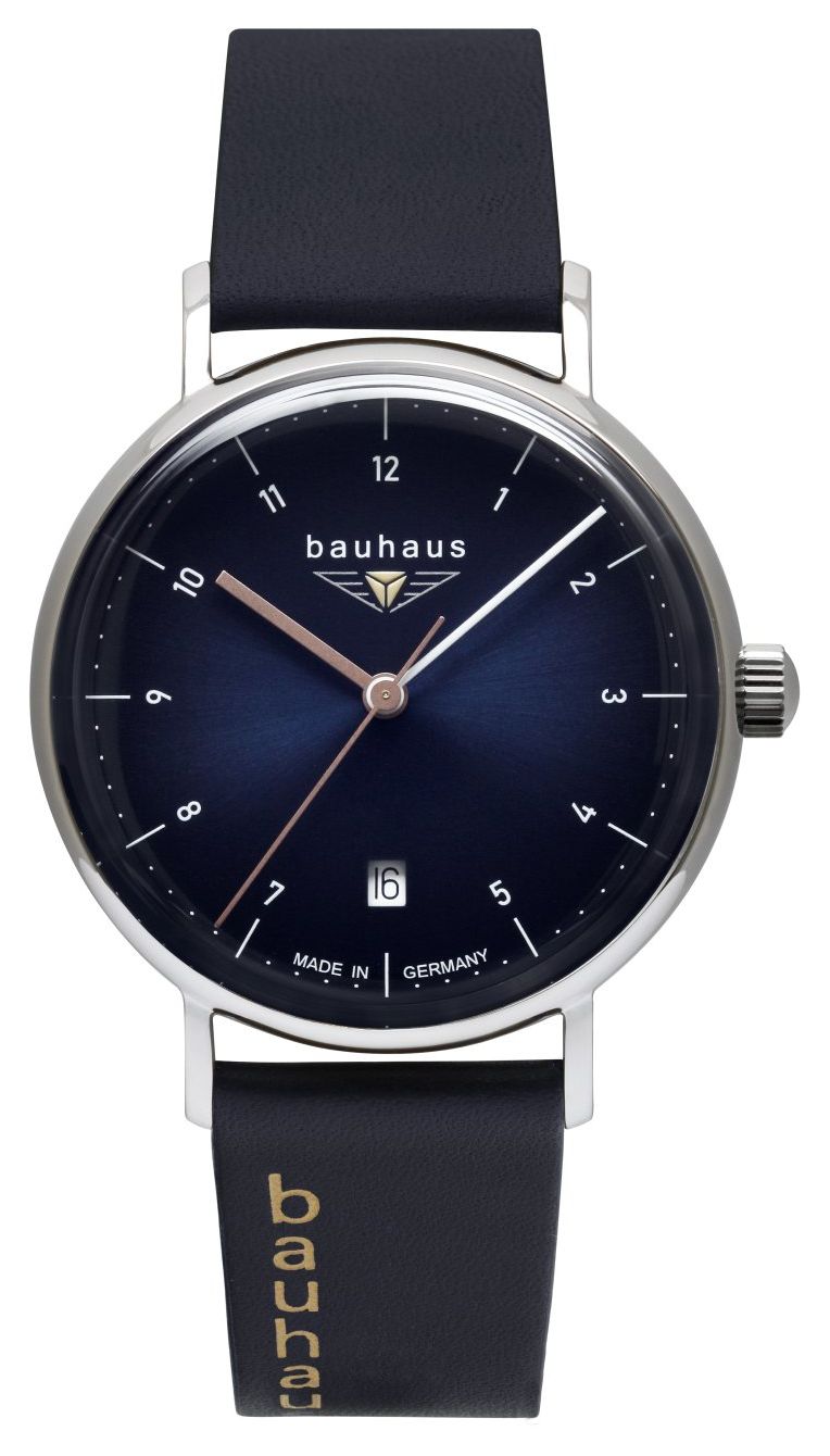 Bauhaus classique Ã  quartz (36 mm) cadran bleu nuit montre