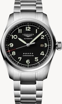 LONGINES Spirit (42mm) schwarzes Zifferblatt / Edelstahlarmband L38114536