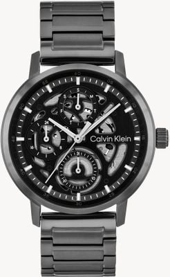 Calvin Klein Calibro multifunzione al quarzo (41 mm) quadrante scheletrato nero / bracciale in acciaio inossidabile pvd nero 25200563