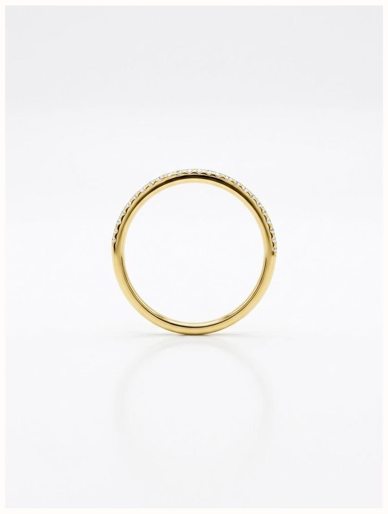 0.10ct Round Brilliant Natural Diamond 18ct Yellow Gold Half Eternity Ring SR3686YG - vista alternativa 3