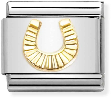 Nomination Classic Horseshoe Steel & Gold Charm 030149/53