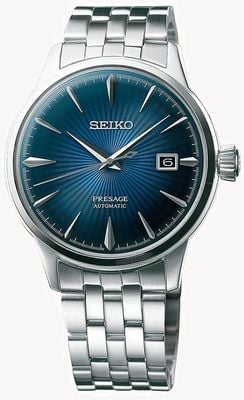 Seiko Bracelet en acier inoxydable automatique Presage Cadran bleu SRPB41J1