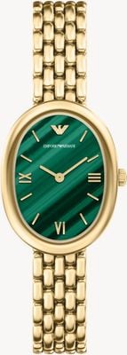 Emporio Armani Two-Hand Quartz (34mm) Green Dial / Gold PVD Stainless Steel Bracelet AR11842