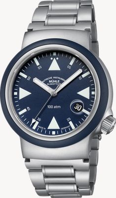 Mühle Glashütte S.A.R. Rescue-Timer Automatic (42mm) Nautical Blue Dial / Stainless Steel Bracelet (M1-41-02-MB-II) M1-41-02-200-MB-II