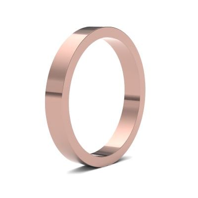 James Moore Wedding Rings | 18ct Rose Gold | 3mm | Medium | Flat | AG_3GMF-18R