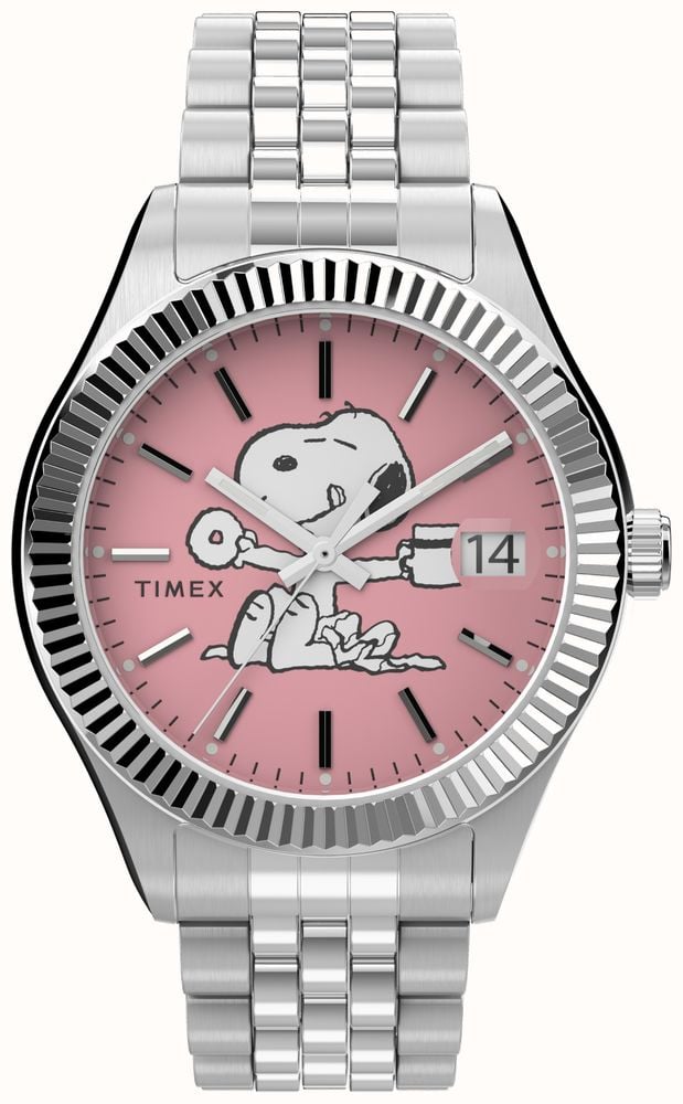 Timex Peanuts X Waterbury Legacy (36mm) Pink Dial / Stainless Steel  Bracelet TW2V47400 - First Class Watches™ USA