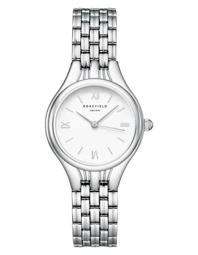 Rosefield Ladies Muse White Dial Silver Coloured Stainless Watch