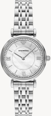 Emporio Armani Two-Hand Quartz (32mm) White Mother-of-Pearl Dial / Stainless Steel Bracelet AR11701