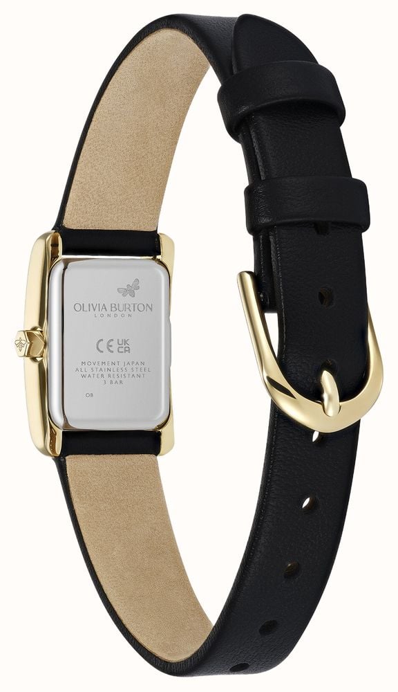 Olivia Burton 16mm Mini Grove Gold & Black Leather Strap 24000437 - 备用视图 5