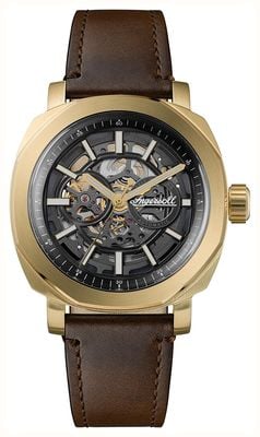 Ingersoll THE OUTRIDER Skeleton Automatic (44mm) Black Dial / Brown Leather Strap I16402