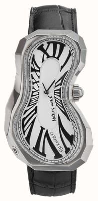 Exaequo Melting Watch Polyhedron 925 "One of 101" (35.4mm) White Dial / Black Leather Strap EX 0101.0002