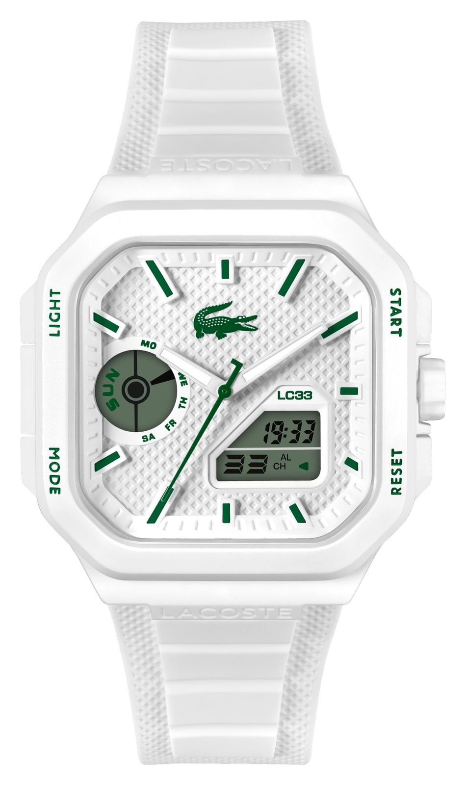 Lacoste multifonction carrÃ©e LC33 (35 mm), cadran montre