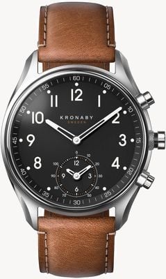 Kronaby アペックス ハイブリッド スマートウォッチ (43mm) ブラック ダイヤル / ブラウン イタリアン レザー ストラップ S0729/1