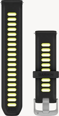 Garmin Quick Release Band (20mm) Black & Amp Yellow Silicone / Silver Hardware - Strap Only 010-11251-B6