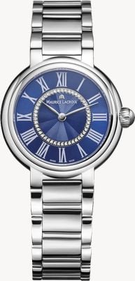 Maurice Lacroix Fiaba round - con diamanti (33 mm) quadrante blu / acciaio inossidabile FA1306-SS002-410-1