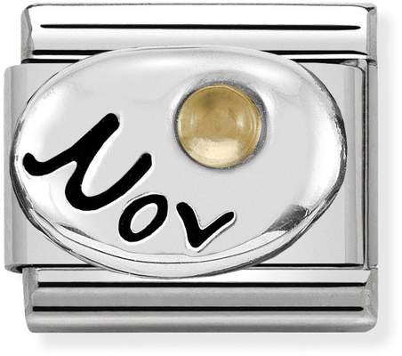Nomination Classic November Birthstone Citrine Sterling Silver & Steel Charm 330505/11