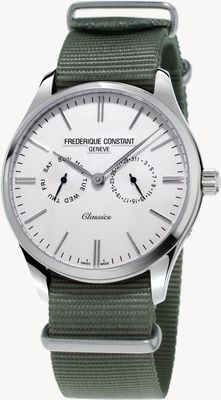Frederique Constant Classico cinturino in pelle nera da uomo/cinturino nato verde FC-259ST5B6 STRAP ONLY