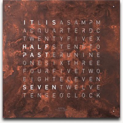QLOCKTWO Earth 45 クリエイターズエディション ラスト（英語） - 白ラッカー仕上げ QT4ENRT-UK